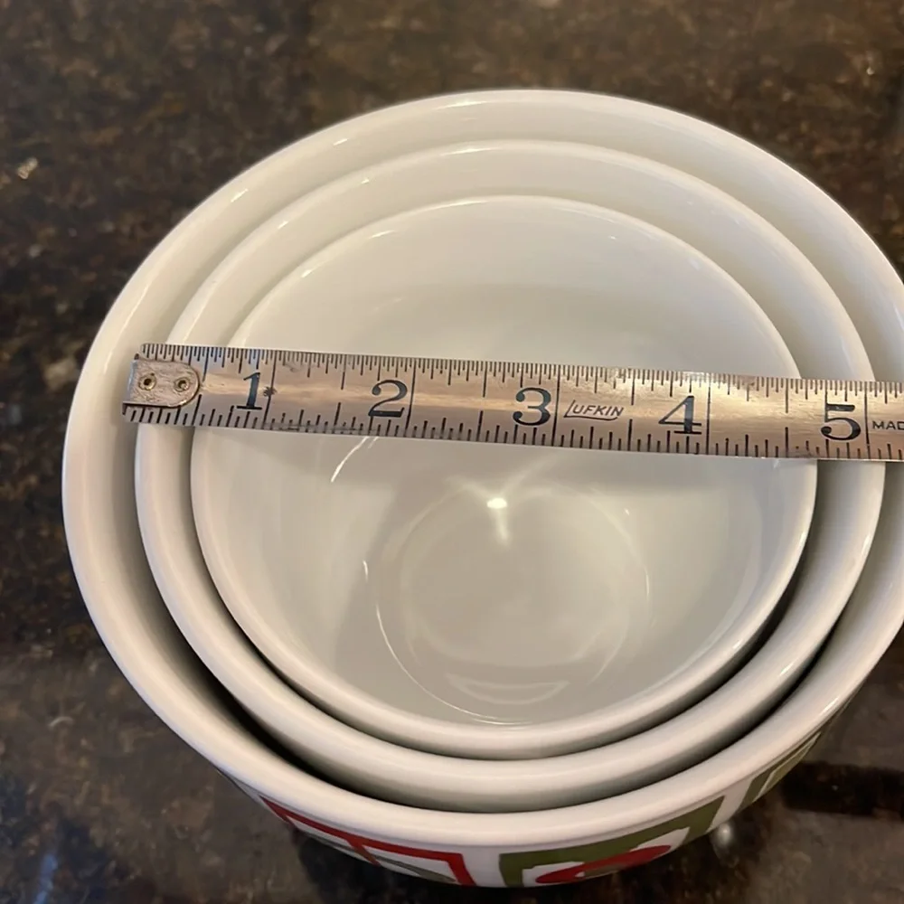 Crate&Barrel set of three nesting bowls Julia Rothman Holiday
